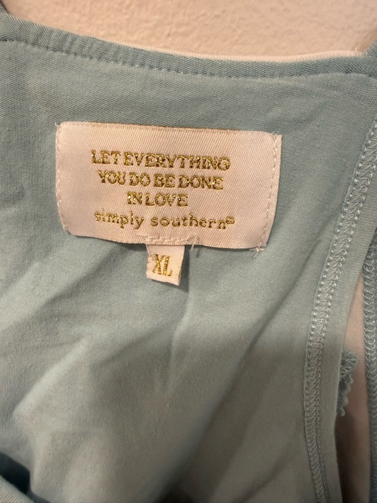 Simply Southern Striped Tank Dress XL Blue White Casual Summer Beach Cover Up - Picture 3 of 10